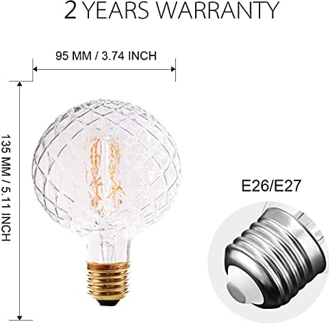 Реколта led крушка на Едисон G95 G30 4 Вата С регулируема Яркост Led Лампа с нажежаема Жичка във формата на Глобус във