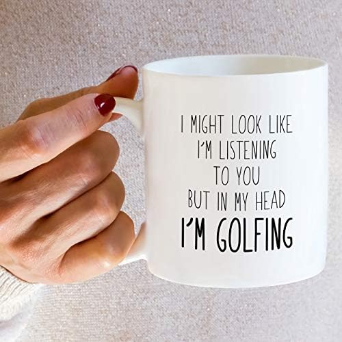 Забавна чаша за Retreez - Направете вид, че аз ви слушам, но в мислите си аз играя голф Керамични чаши за кафе Golf 11