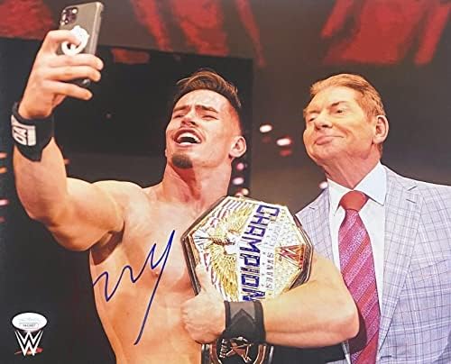 Ексклузивна снимка на WWE Austin Theory С Автограф 11x14 и Автограф на JSA Authentic 4 - Снимки Рестлинга с автограф