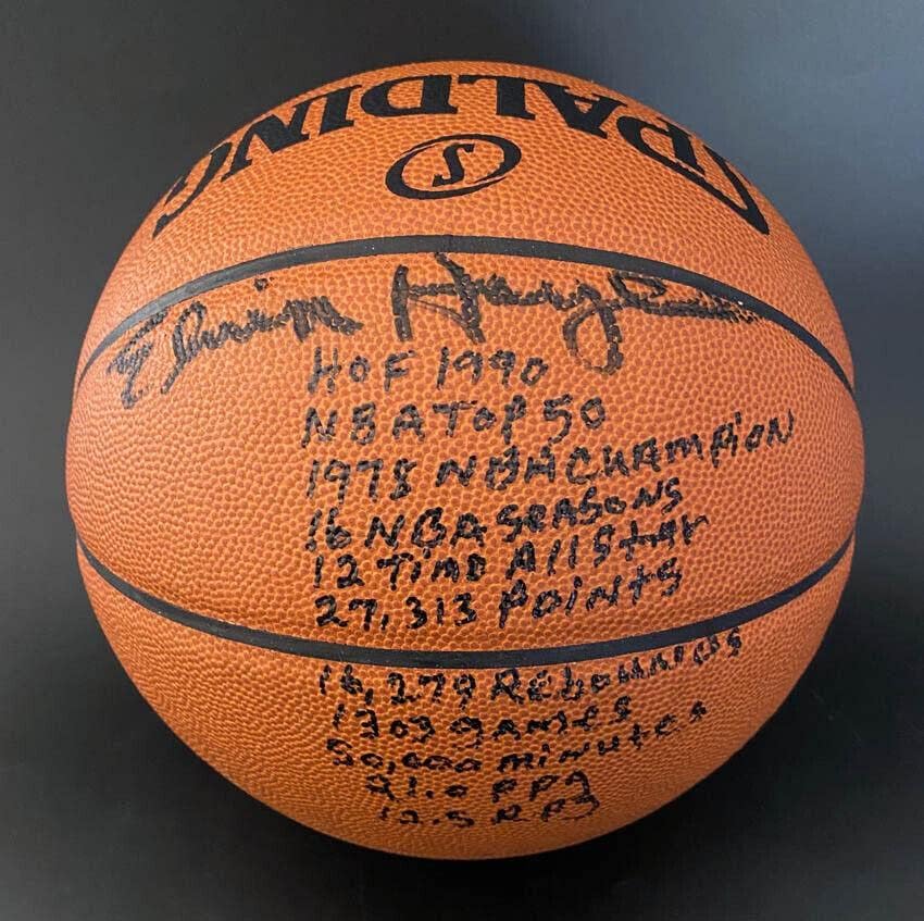 Алвин hayes награди ПОДПИСА Баскетболен вход-изход + СТАТИСТИКА Washington Bullets PSA / DNA С АВТОГРАФ - Баскетболни топки с автограф