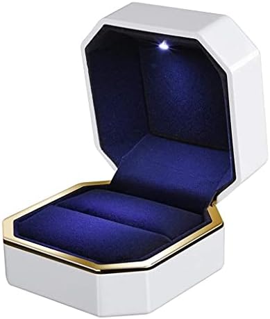 Модни Боя Led Light Витринный Шкаф Кутия За Пръстените Фланелевая Подарък Кутия Сватбени Аксесоари Кутия За Годеж