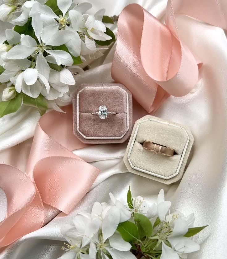 Кадифе Ковчег за пръстени Skye Luxe Couture Velvet - Реколта Ковчег за сватбени снимки, в Ковчег за бижута за Годежни