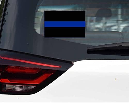 2 Снимка Тънка Синя Линия Стикер върху Бронята на Полицейска Машина-Задната част на Синята Светоотражающая Стикер за