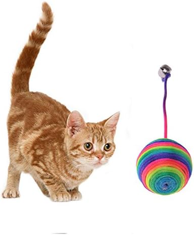 JJ Store 4,5 см Домашна Котка Коте Красиви Играчки За Игра на Топка с Камбана Случаен Цвят