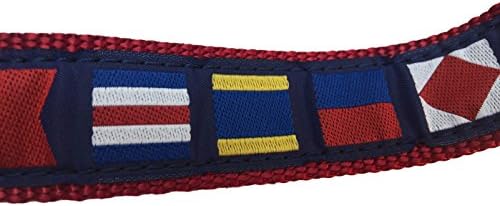 Флаг на Морския кодекс Престън на шлейке за кучета с Многоцветни лента на Червения найлон тесьме (Средно)