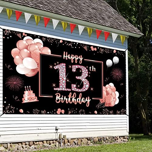 От 13-Ти Рожден Ден, на Банер, на Фона, Украса за момичета, Розово Злато, Плакат с Надпис: 13 Рожден Ден, Аксесоари за