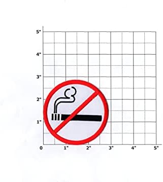 Първа нашивка с надпис пушенето забранено, на Предупредителен за Утюге, Малка, Бродирани, за Шапки, Ризи, Якета, Дрехи, Раници, Дънки, Шапки с Размер от около 2,80x2,80 инч