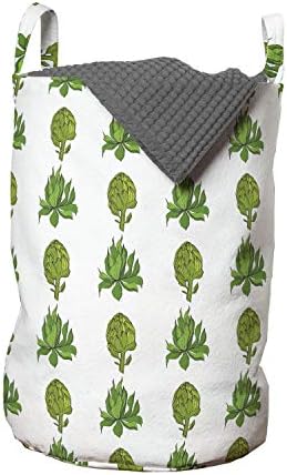 Чанта за дрехи Ambesonne Ботаника, Изображение Сочни растения, Цветя в Джунглата, Тропическа Зеленина, Агаве, от Хавайския