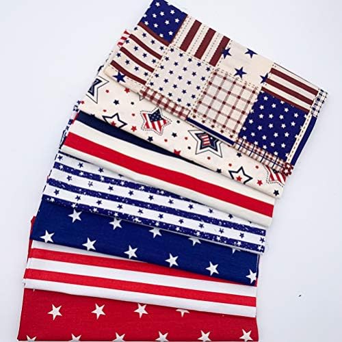 VALICLUD 7 бр. памучен плат квадратни листове, дебели четвърти флаг Звезда на американското Независимост лоскутная плат,