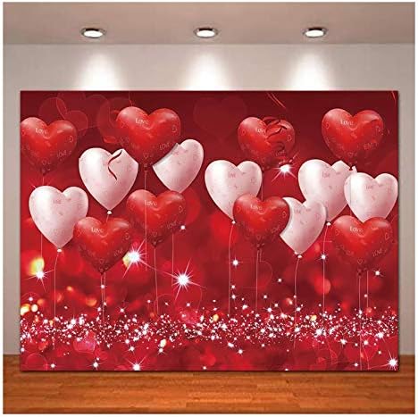 Червените Сърца-Балони Любовта е Тема на Деня на Свети Валентин Снимки Декори 7x5ft Годишнина от Сватбата на Булчински