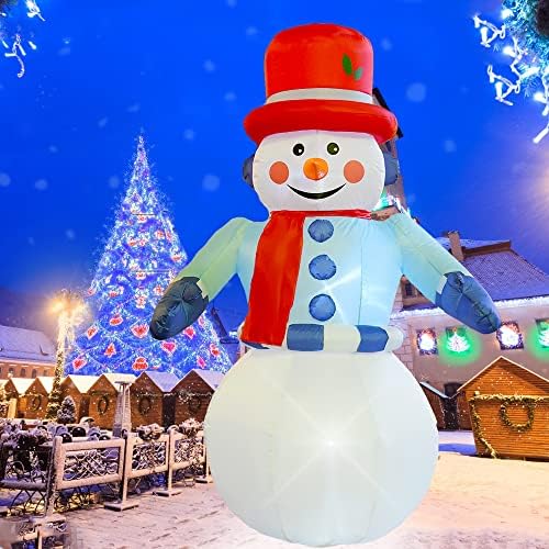 6 МЕТРА/5 фута Коледни Надуваеми на снежни човеци Външни декорации, Надуваем декорация за двор със Снеговиком Вграден