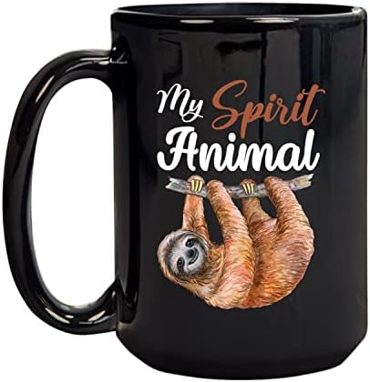 SeeCrab My Spirit Animal - Подарък под формата на утайка от чаши с Ленивцем За мъже и жени, Забавно Порцеланова Чаша