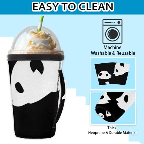 Сладък многократна употреба Кафе ръкав с лед под формата на Животински Панда с дръжка от Неопрен за Напитки, кафе лате,