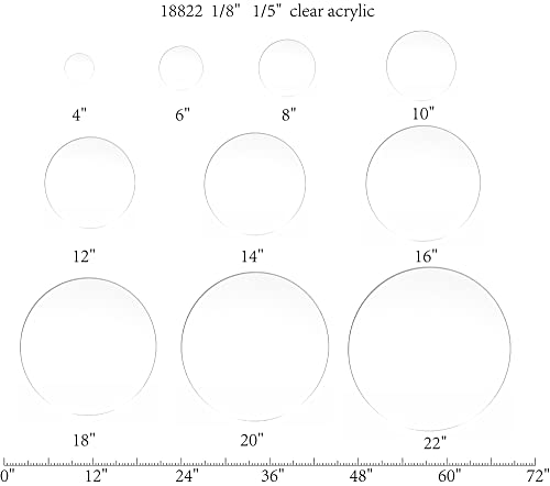 FixtureDisplays® 12PK 14 Прозрачен диск от акрил, плексиглас Lucite Circle, дебелина 3/16 инча 18822-14-3/16-12PK-NPF