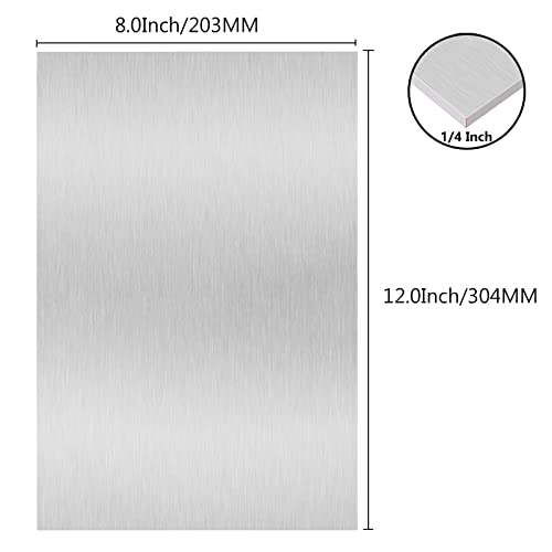 6061 T651 Алуминиева Ламарина, метал, 8 x 12 x 1/4 (6 мм) Плоска обичайната Дебела Алуминиева плоча, Покрита със Защитен