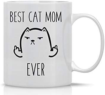 AW Fashions най-Добрата Майка-котка - една Забавна чаша за котки - Кафеена чаша Grumpy Котка на 11 грама, Чаши За жени,