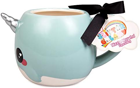 Кафеена чаша Blue Narwhal - Симпатична Морска чаша с Единорогом - Чудесен подарък за деца и възрастни - Керамични