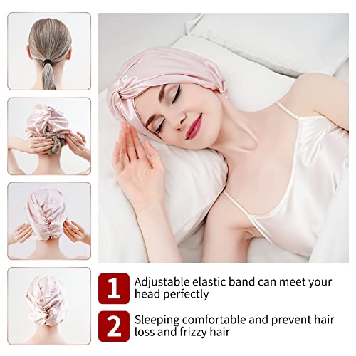 Комплект за лична хигиена RunSure Sleep включва Коприна шапка за сън за права, Къдрава коса | Коприна маска за очи с