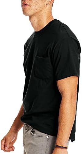 Мъжка тениска Hanes с къс ръкав и джоб Value Pack (предлага в 1 или 2 опаковки)
