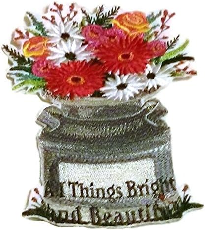 Обичай и уникални пролетни цветя във ваза [Всичко е ярко и красиво], бродирани желязо нашивке [5,87 * 8,77] [Произведено