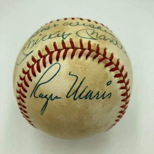 Мики Мэнтл и Роджър Maris подписа договор с Американската лига бейзбол JSA COA - Бейзболни топки с автографи