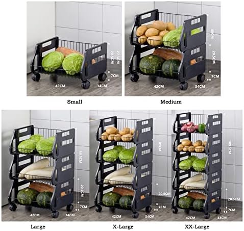 Кухненски рафтове за съхранение на Начална Кухненски стелаж за плодове и зеленчуци и Многопластови стелажи за съхранение