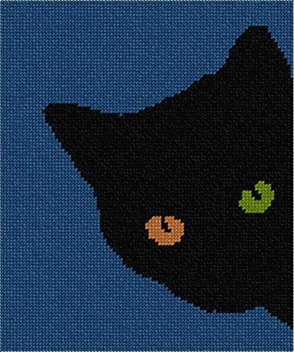 комплект за бродиране pepita: Котешки очи с различен цвят, 7 x 8