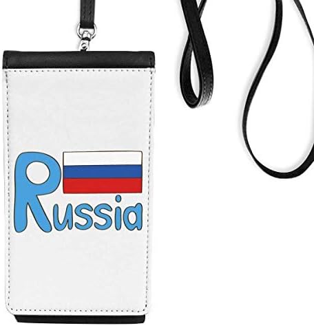 Национален Флаг На Русия Син Модел Телефон, Портфейл Портфейл Окачен Мобилен Калъф Черен Джоба