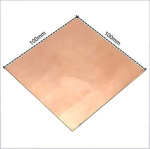 NIANXINN Мед метален лист Фолио плоча 4 x 100 x 100 мм, Нарязани Медни метални пластини (Размер: 100 mm x 100 mm x 4