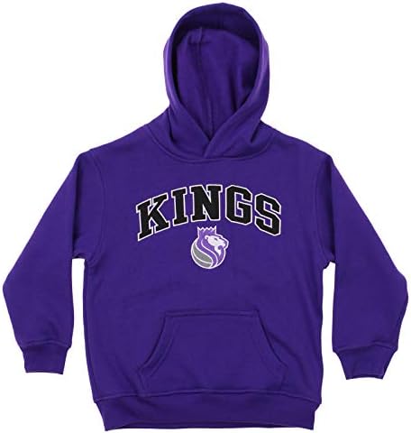 Мек вълнен плат пуловер с качулка Outerstuff за младите хора в НБА, Сакраменто Кингс 2X-Large (18-20)