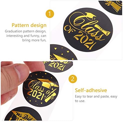 Абитуриентски Етикети NUOBESTY Клас 2021 Подарък Етикет Декоративни Гарнитури Етикети Поздравителни Картички Етикети Самозалепващи Етикети Бизнес Етикети за Поздрави