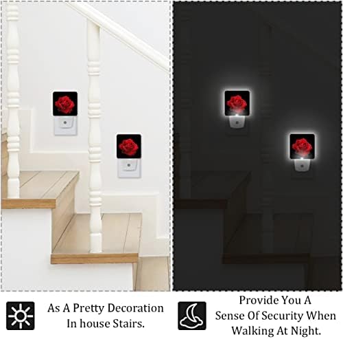 EVANLinsim Червени Розови Нощни осветителни Тела, Свързване към Монтиране на Декоративно led ночникам с Автоматичен Сензор