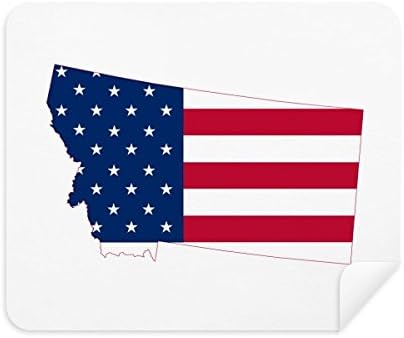 Монтана, САЩ Карта Звезди Ленти Флаг Форма Плат За Почистване на Екрана за Пречистване на 2 елемента Замшевая Плат