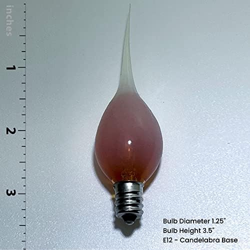 Royal Designs, Inc. Led лампа с прозрачна силиконова нишка с нажежаема жичка, 1 W C7 E12 120V 2500K, кехлибарен цвят, опаковка от 10