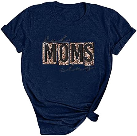Дамски Модни и Ежедневни Тениска с Къс ръкав и кръгло деколте с Писмото принтом на Ден Майки За майки