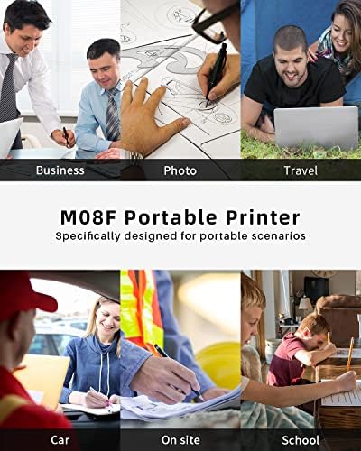 Безжичен портативен принтер Phomemo за пътуване, [Нов] Мобилен принтер с поддръжка на Bluetooth M08F-Letter с букви САЩ
