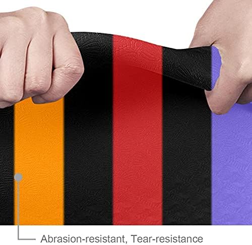 Килимче за йога с дебелина 6 мм, с Цветно изображение, под формата на Вертикални Линии, Екологично Чисти Постелки за