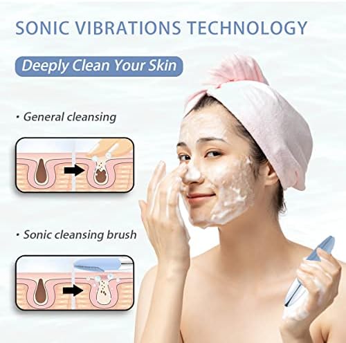 Четка за почистване на лицето, Електрически Силикон Скрубер за лице 3 в 1, вибриращ масажор IPX7 Водоустойчив, Акумулаторна