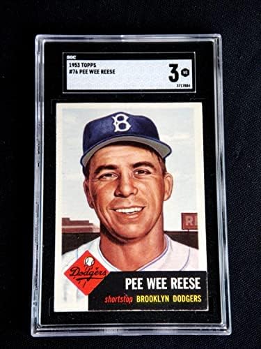Бейзболна картичка Pee Wee Reese 1953 Topps 76 Sgc 3 Много Добра, силна За Вашия Сорт! - Изрязване на бейзболни картички