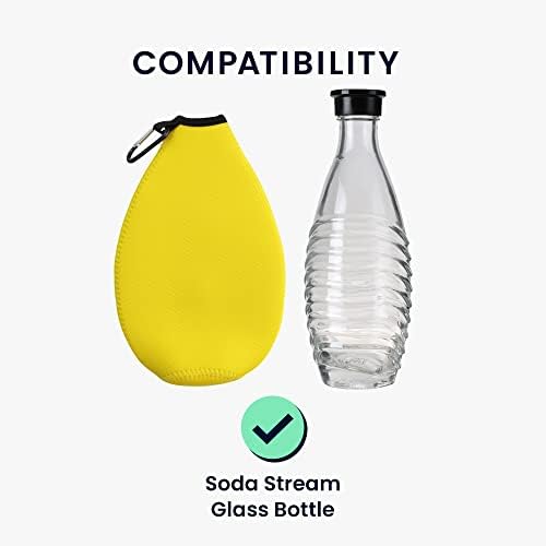 Калъф от неопрен kwmobile, съвместим с бутилка SodaStream - Калъф-охладител с цип за стъклени бутилки - Комплект от 2