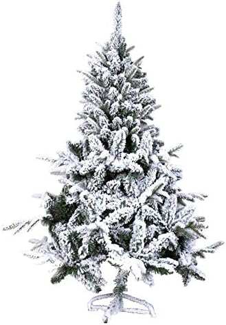 Изкуствена Коледна елха TOPYL 90 см, Осветени със Сняг/Флокированная, Лесно Сглобяване, Навесная Коледно Дърво Премиум-клас, Празничен Декор с led лампи и декорации, мет?