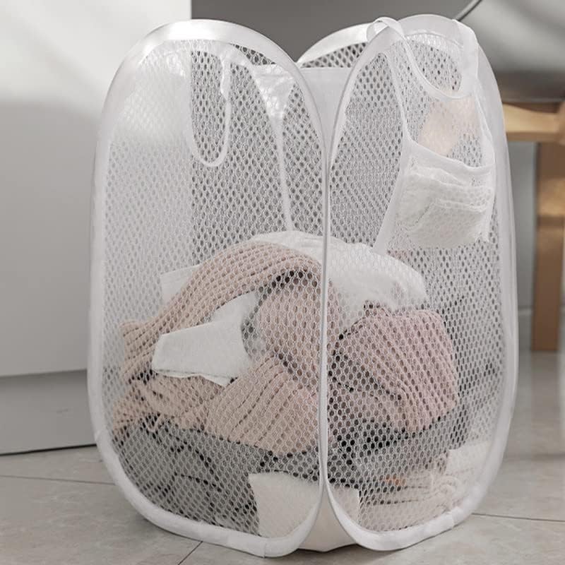 Сгъваема кошница за дрехи FEER с дръжка, кош за съхранение на играчки, Куха Окото Дишаща Потребителска кошница за дрехи (Цвят: D, размер: 23,5 * 46,5 см)