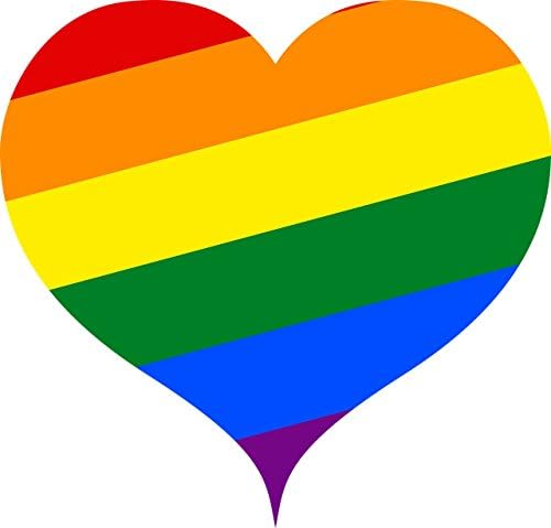 Rogue River Тактически 4 Пакета Дъгата Флаг Сърцето на Автомобилна Броня Стикер Стикер Гей-Гордост на ЛГБТ Гей Лесбийки