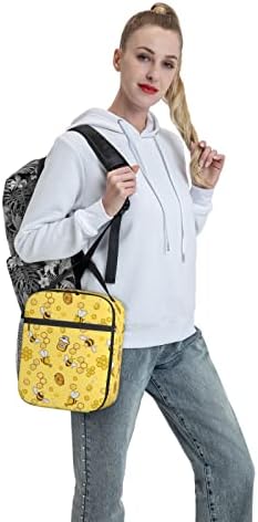 Пчелният Жълта Чанта за Обяд, Чанти за многократна употреба Обяд-Бокс за Жени, Мъже, Възрастни, Преносим Термозащитный