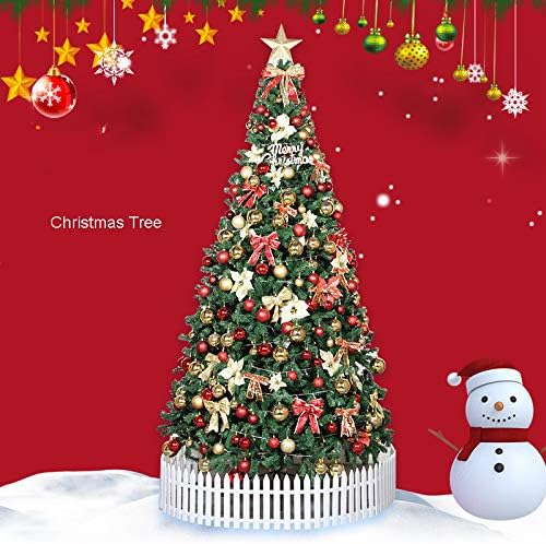 5-Подножието на Изкуствена Коледна елха със светлини, Навесная смърч Премиум-клас с led гирлянди и украшения, 300 Накрайници