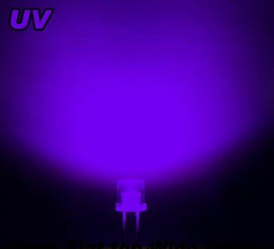 1000шт X Супер Ярки Led Лампа с плосък връх 5 мм Led uv (120-140)