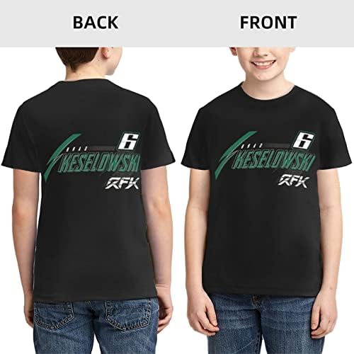 Тениска ASFRSH Brad Keselowski 6 за подрастващите момичета и момчета, Тениска с къс ръкав и принтом, Спортна Класическа