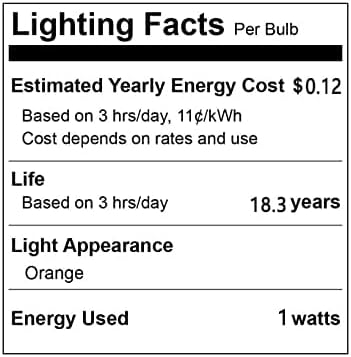 Lxcom Lighting 12 Опаковки led Лампи Оранжев Цвят 1 W G45/A15 Форма крушки Led Цветна Нощна Лампа E26 E27 Със Средна