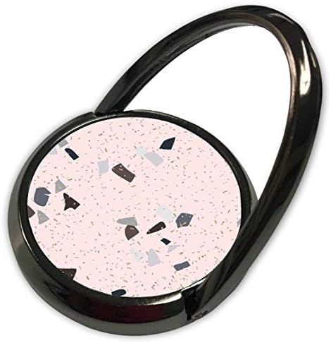 3dRose Акварел модел Uta Naumann - Тенденция изкуствено терраццо розов цвят, с тъмно-сиви петна - Телефон пръстен (phr_319710_1)
