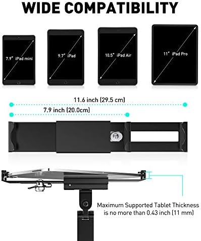 Монтиране на стена за таблет AboveTEK - Подходящ за таблети с размер от 7 до 11 инча, включително iPad, Galaxy Tab, Slate,